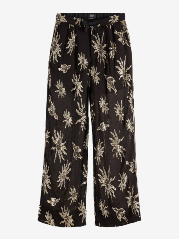 Scotch & Soda Černé dámské vzorované kalhoty Scotch & Soda