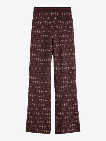 Scotch & Soda Vínové dámské vzorované žakárové kalhoty Scotch & Soda