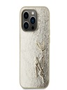 Karl Lagerfeld Wrinkled PU Signature Logo Zadní Kryt pro iPhone 15 Pro Max Gold Karl Lagerfeld