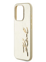Karl Lagerfeld Wrinkled PU Signature Logo Zadní Kryt pro iPhone 15 Pro Max Gold Karl Lagerfeld