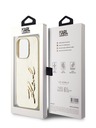 Karl Lagerfeld Wrinkled PU Signature Logo Zadní Kryt pro iPhone 15 Pro Max Gold Karl Lagerfeld