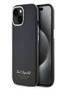 Karl Lagerfeld Grained PU Hotel RSG Zadní Kryt pro iPhone 15 Black Karl Lagerfeld