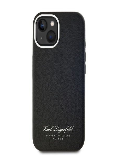 Karl Lagerfeld Grained PU Hotel RSG Zadní Kryt pro iPhone 15 Black Karl Lagerfeld