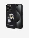 Karl Lagerfeld 3D Rubber Karl and Choupette Zadní Kryt pro iPhone 14 Pro Black Karl Lagerfeld