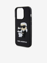 Karl Lagerfeld 3D Rubber Karl and Choupette Zadní Kryt pro iPhone 14 Pro Black Karl Lagerfeld
