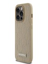 Karl Lagerfeld PU Leather Monogram Metal Logo Magsafe Zadní Kryt pro iPhone 14 Pro Beige Karl Lagerfeld