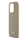 Karl Lagerfeld PU Leather Monogram Metal Logo Magsafe Zadní Kryt pro iPhone 14 Pro Beige Karl Lagerfeld