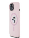 Karl Lagerfeld Liquid Silicone Karl and Choupette Magsafe Zadní Kryt pro iPhone 15 Pink Karl Lagerfeld
