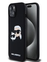 Karl Lagerfeld Liquid Silicone Double Heads Magsafe Zadní Kryt pro iPhone 15 Pro Max Black Karl Lagerfeld