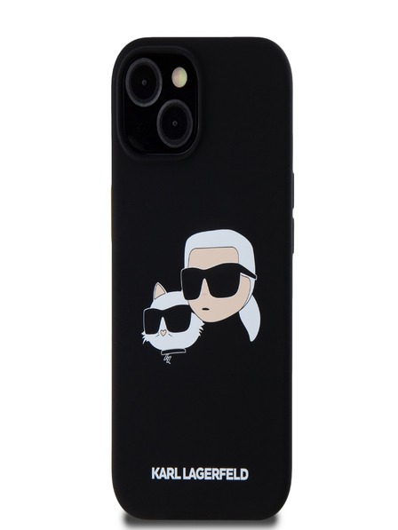 Karl Lagerfeld Liquid Silicone Double Heads Magsafe Zadní Kryt pro iPhone 15 Pro Max Black Karl Lagerfeld