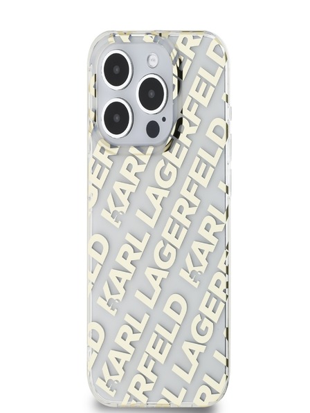 Karl Lagerfeld Karl Lagerfeld IML Electroplated Repeated Logo Zadní Kryt pro iPhone 15 Pro Max Gold