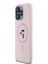 Karl Lagerfeld Liquid Silicone Karl and Choupette Magsafe Zadní Kryt pro iPhone 15 Pro Pink Karl Lagerfeld