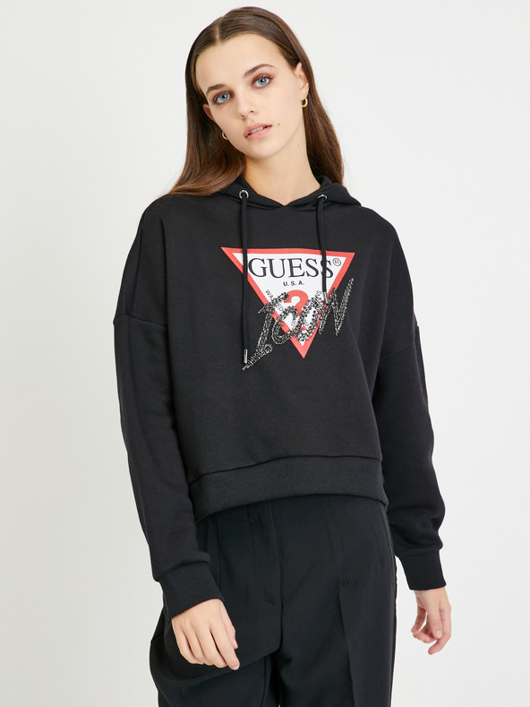 Guess Černá dámská oversize mikina s kapucí Guess