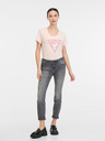 Guess Světle růžové dámské tričko Guess Satin