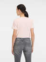 Guess Světle růžové dámské tričko Guess Satin