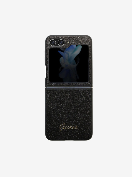 Guess Guess PC/TPU Glitter Flakes Metal Logo Zadní Kryt pro Samsung Galaxy Z Flip 5 Black