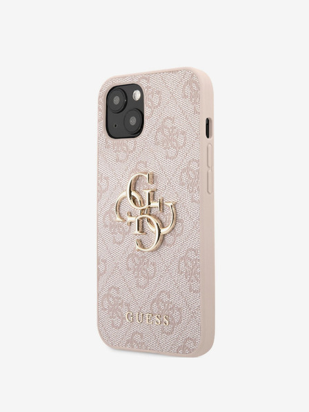 Guess Guess PU 4G Metal Logo Zadní Kryt pro iPhone 13 Pink