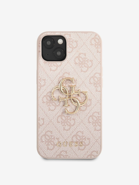 Guess Guess PU 4G Metal Logo Zadní Kryt pro iPhone 13 Pink