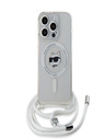 Karl Lagerfeld IML Crossbody Choupette Head MagSafe Zadní Kryt pro iPhone 15 Pro Max Transparent Karl Lagerfeld