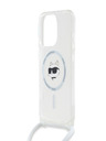 Karl Lagerfeld IML Crossbody Choupette Head MagSafe Zadní Kryt pro iPhone 15 Pro Max Transparent Karl Lagerfeld