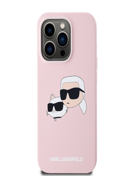 Karl Lagerfeld Liquid Silicone Double Heads Magsafe Zadní Kryt pro iPhone 14 Pro Max Pink Karl Lagerfeld