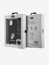 Karl Lagerfeld Karl Lagerfeld Saffiano Crossbody Popruh Metal Karl and Choupette Zadní Kryt pro iPhone 15 Black