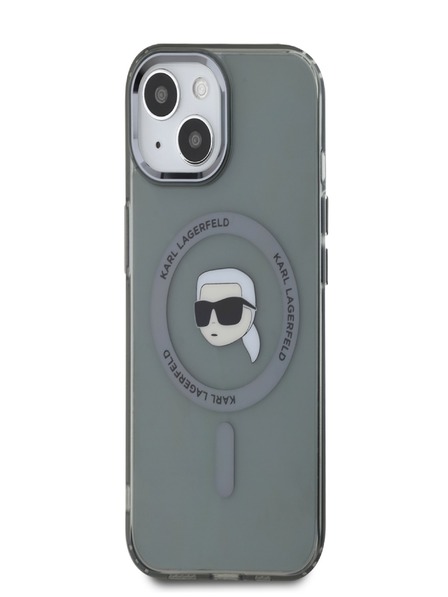 Karl Lagerfeld Karl Lagerfeld IML Karl Head Metal Frame MagSafe Zadní Kryt pro iPhone 15 Black