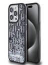 Karl Lagerfeld Liquid Glitter Monogram Gradient Zadní Kryt pro iPhone 14 Pro Black Karl Lagerfeld