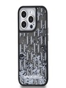Karl Lagerfeld Liquid Glitter Monogram Gradient Zadní Kryt pro iPhone 14 Pro Black Karl Lagerfeld