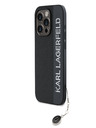 Karl Lagerfeld Karl Lagerfeld PU Saffiano Rhinestone Charm Zadní Kryt pro iPhone 15 Pro Max Black