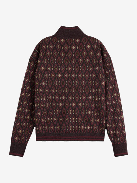 Scotch & Soda Vínový dámský vzorovaný bomber Scotch & Soda