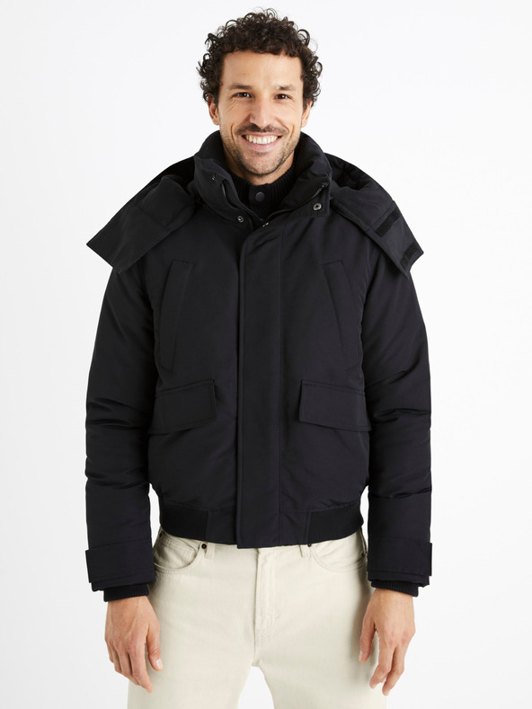 Celio Černá pánská zimní bunda Celio Cuchunky