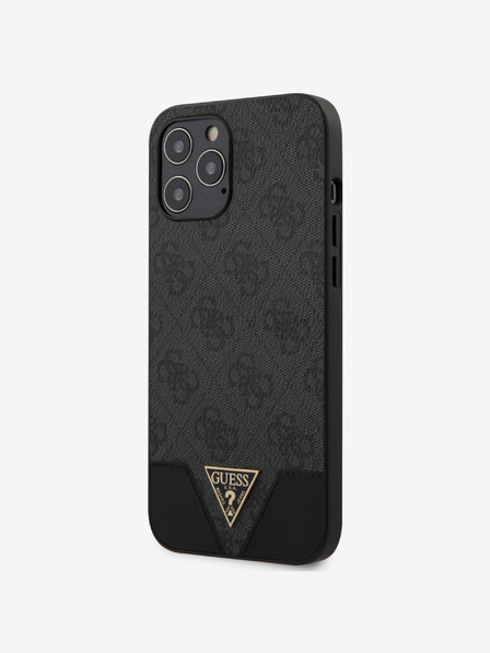 Guess Guess PU 4G Triangle Zadní Kryt pro iPhone 12 Pro Max 6.7 Grey