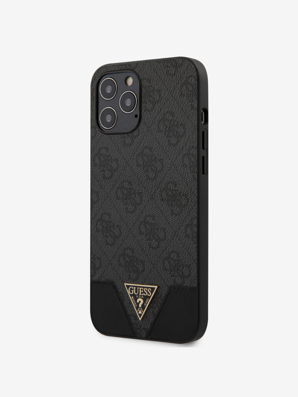 Guess Guess PU 4G Triangle Zadní Kryt pro iPhone 12 Pro Max 6.7 Grey