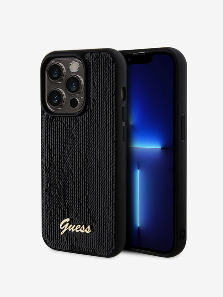 Guess Guess Sequin Script Logo Zadní Kryt pro iPhone 14 Pro Max Black