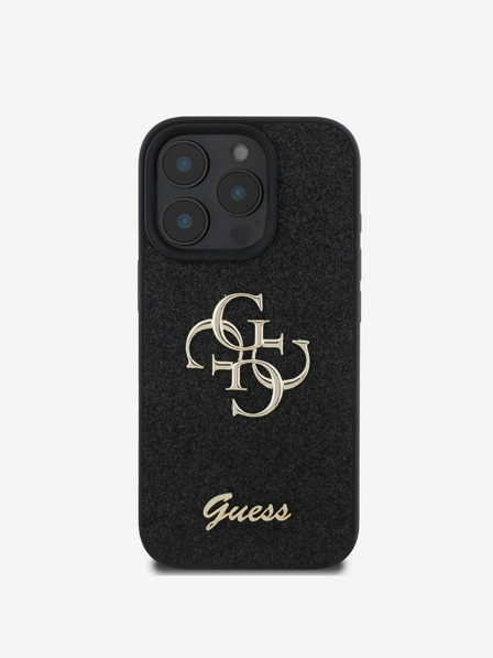 Guess Guess PU Fixed Glitter 4G Metal Logo Zadní Kryt pro iPhone 16 Pro Max Black