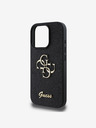 Guess Guess PU Fixed Glitter 4G Metal Logo Zadní Kryt pro iPhone 16 Pro Max Black