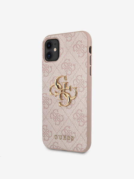 Guess Guess PU 4G Metal Logo Zadní Kryt pro iPhone 11 Pink