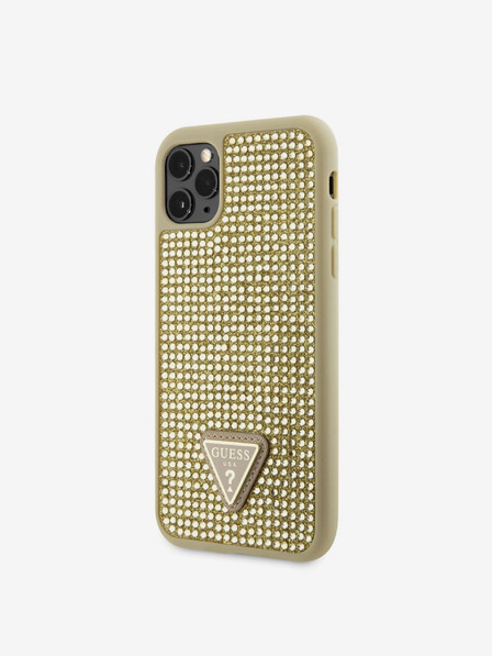 Guess Guess Rhinestones Triangle Metal Logo Kryt pro iPhone 11 Pro Gold