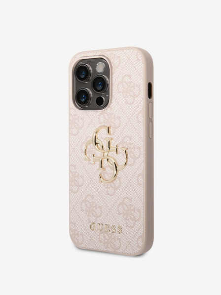 Guess Guess PU 4G Metal Logo Zadní Kryt pro iPhone 15 Pro Max Pink