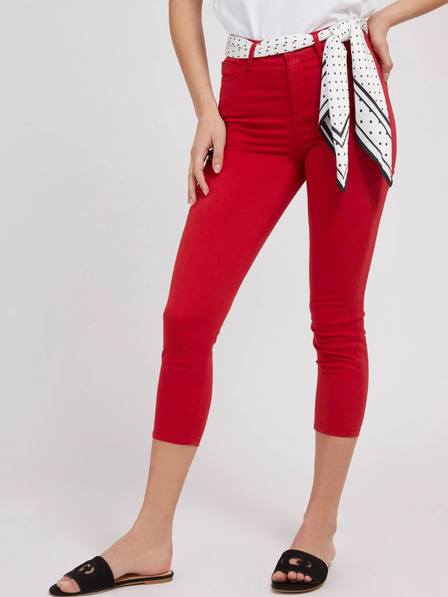 Guess Červené dámské skinny fit džíny s šátkem Guess 1981 Capri