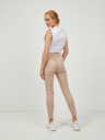 Guess Béžové dámské slim fit kalhoty v semišové úpravě Guess Maya
