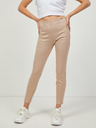 Guess Béžové dámské slim fit kalhoty v semišové úpravě Guess Maya