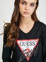 Guess Černé dámské tričko s dlouhým rukávem Guess Icon