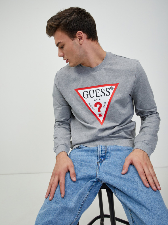Guess Šedá pánská mikina Guess Audley