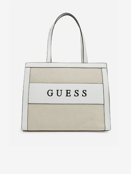Guess Bílo-béžová dámská kabelka Guess Monique Tote