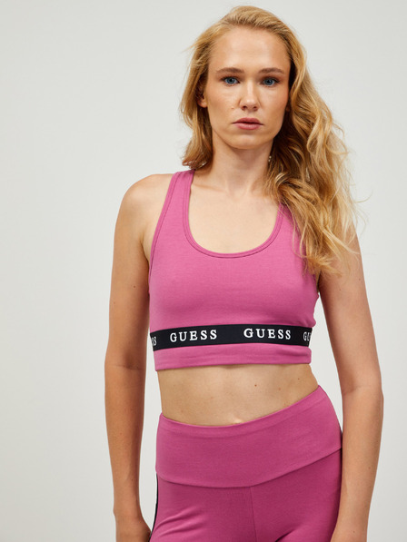 Guess Růžová sportovní podprsenka Guess Aline