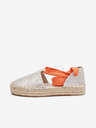 Guess Oranžovo-stříbrné dámské vzorované espadrilky na zavazování Guess Jalene 3