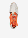 Guess Oranžovo-stříbrné dámské vzorované espadrilky na zavazování Guess Jalene 3