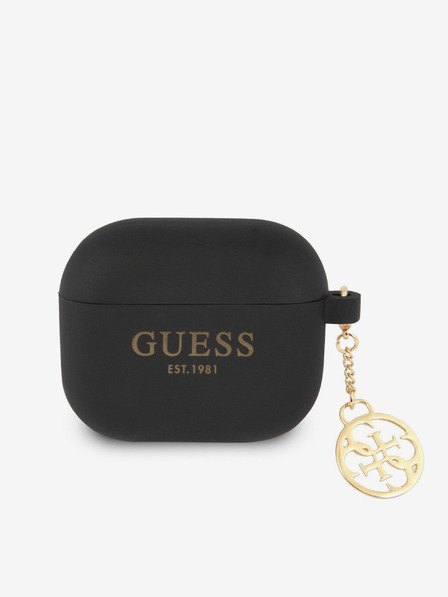 Guess Guess 4G Charm Silikonové Pouzdro pro AirPods 3 Black